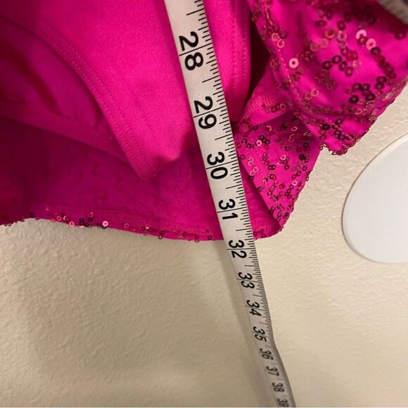 Weissman elite solo Dance costume hot pink sequin Barbie Dreams 17414 MA adult - Picture 8 of 10